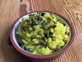 Dehydrated broccoli and rice