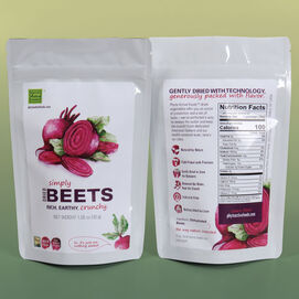 Dried beets in resealable pack