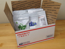 Snack packs in shipping box